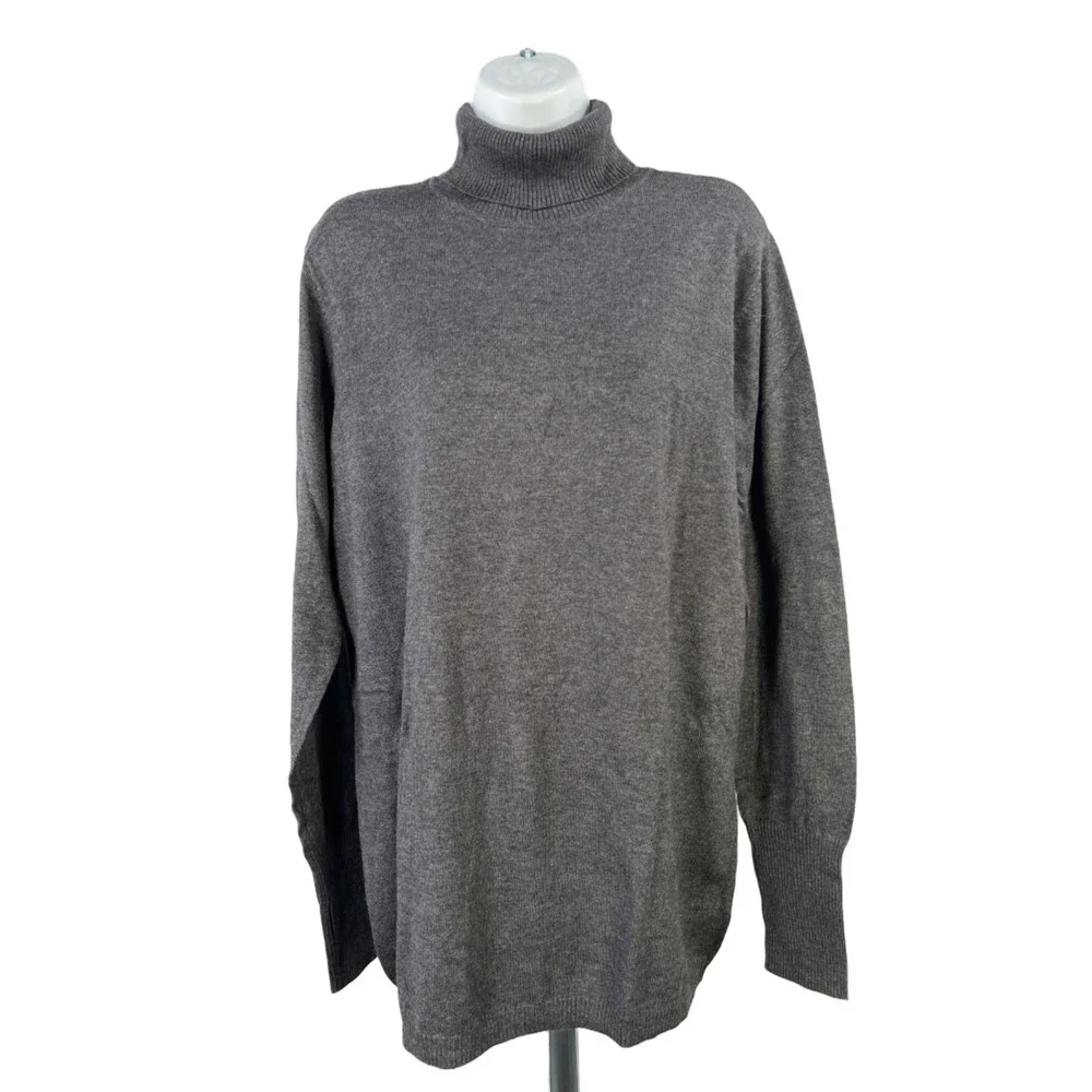 Worthington Women's Gray Long Sleeve Turtleneck Sweater - XXL Tall